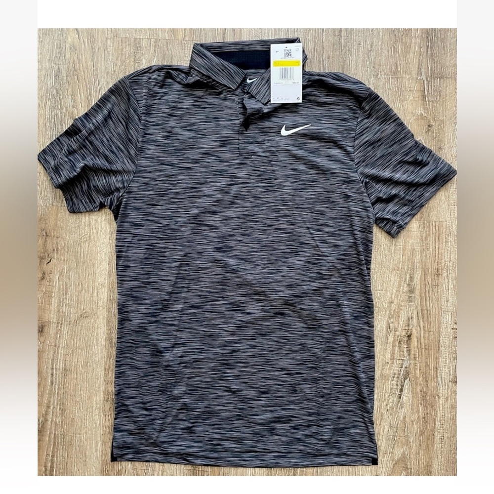 NIKE Dri-Fit Tour Space Dye Polo Gray Golf Shirt DX6091-010 Men’s Sz Small